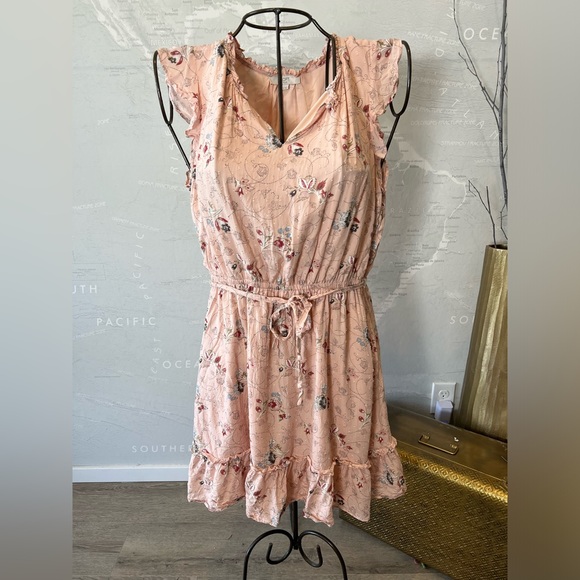 New Ann Taylor LOFT pink clip dot floral dress 16 Plus - Picture 2 of 6